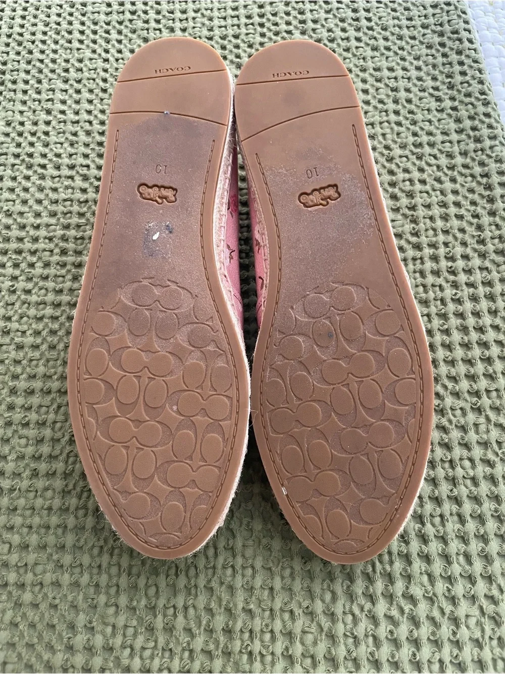 Coach Pink Floral Slip-On Espadrille Loafers - Women's